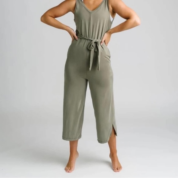 🆕 🌙 Zyia Bloemendall Jumpsuit | Green Wide Leg Jumpsuit - Picture 1 of 7